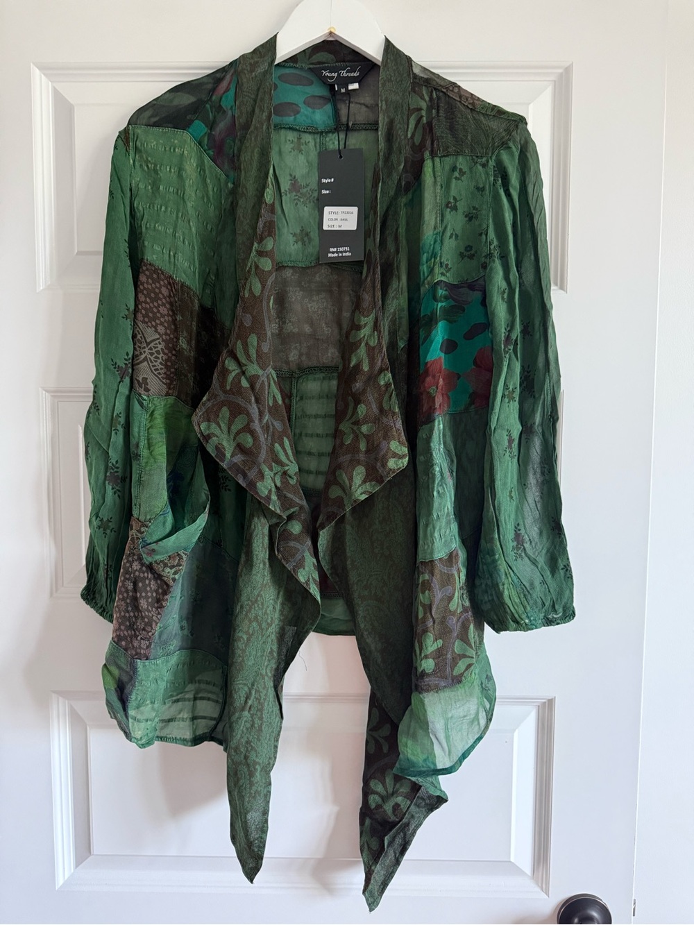 Young Threads Sheer Patchwork Kimono NWT Medium Boho